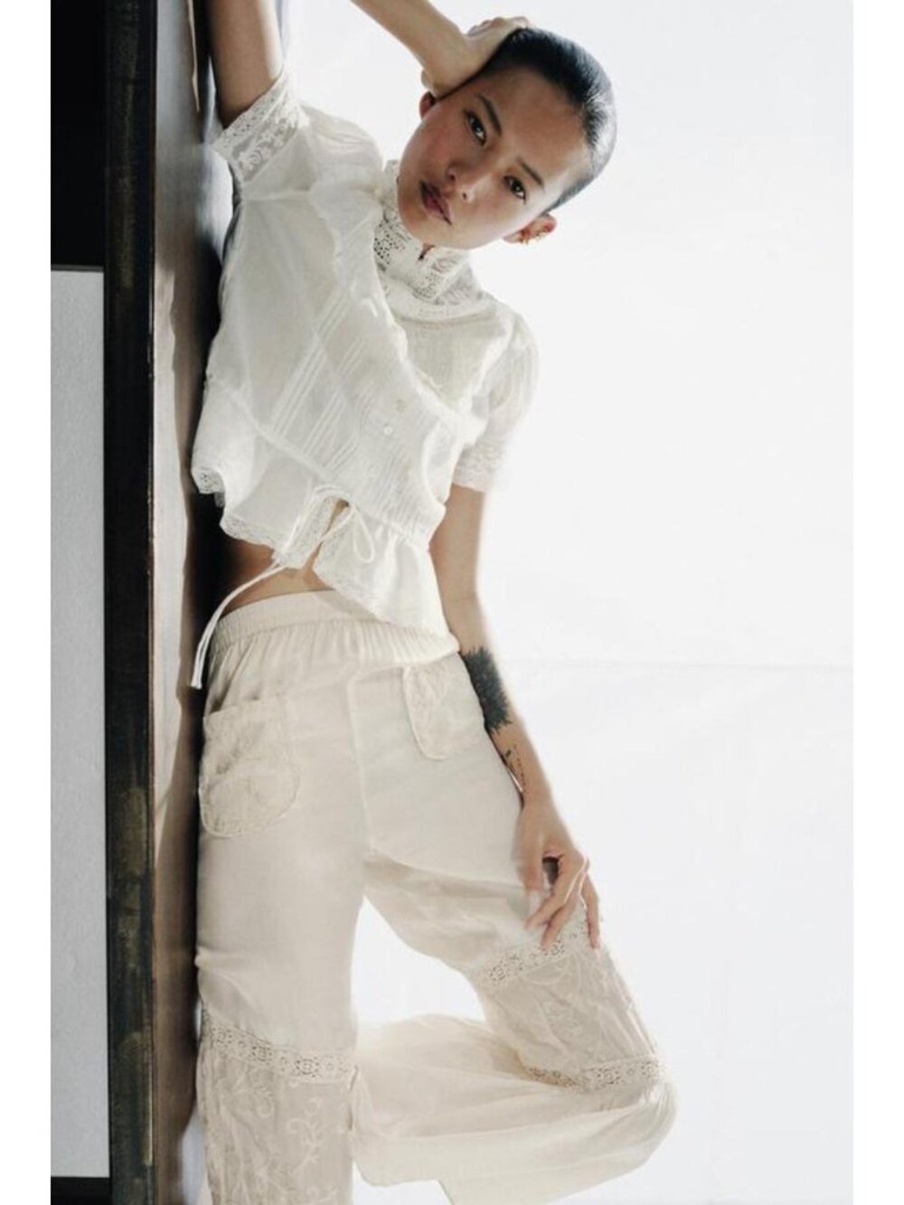 ZARA COMBINATION LACE FLORAL EMBROIDERED PANTS 5416/105/251
